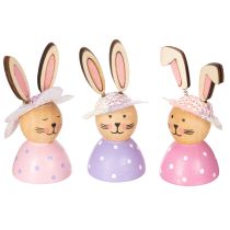 Artikel Set Osterhasen Figuren 7cm: Tischdeko in Rosa, Pink und Lavendel – 9 Stück