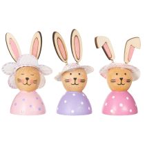Artikel Set Osterhasen Figuren 7cm: Tischdeko in Rosa, Pink und Lavendel – 9 Stück