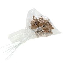 Artikel Hase beflockt am Draht Braun 4cm - 6cm 12 St