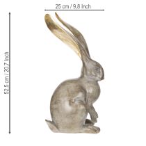 Artikel Deko Hase 52 cm aus Polystone in Braun-Gold für stilvolle Osterdekoration