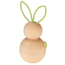 Artikel Holzhase Dekofigur mit Drahtohren, 11cm, Osterdeko, 4er-Set, Naturholz