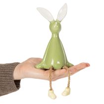 Artikel Osterhasen Dekofiguren Keramik 22 cm Set aus 2 Kantenhockern in Grün und Gelb
