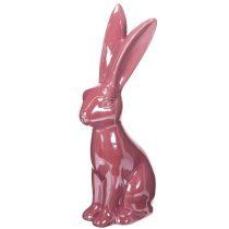 Artikel Osterhase aus Keramik 37cm glänzend Rosa – Frühlingsdeko für Tisch & Fenster
