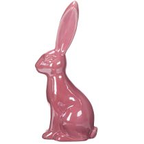 Artikel Osterhase aus Keramik 37cm glänzend Rosa – Frühlingsdeko für Tisch & Fenster