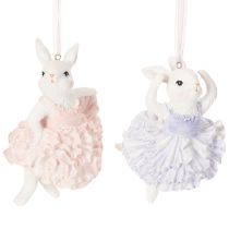 Artikel Bezaubernde Ballerina Hasen Anhänger 12cm für Osterdeko oder Christbaum – 2er Set