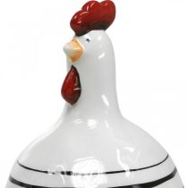 Artikel Deko Huhn Schwarz Weiß gestreift Keramik Figur Ostern H17cm 2St