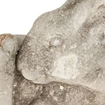 Artikel Hasen Blumentopf Beton Antik Grau Deko für Ostern 33.5x17x29.5cm