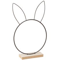Artikel Hasen-Deko-Ring Metall Holz Schwarz Ø20cm Set