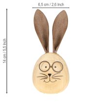 Artikel Hasen Dekofigur aus Holz mit Metallakzenten 14cm im 3er-Set für Oster- und Frühlingsdekoration
