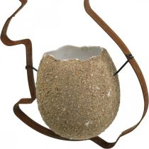 Hasendeko zum Hängen, Metall-Hase mit Ei, Eierschale zum Bepflanzen Edelrost 3St