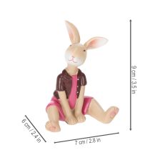 Artikel Osterhasen Figuren Set 4-teilig 9cm Rosa Braun Deko für Tisch & Frühling
