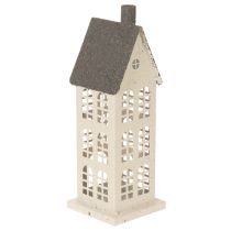 Artikel Dekohaus aus Metall 28cm Beige mit grauem Dach für Innenbereiche