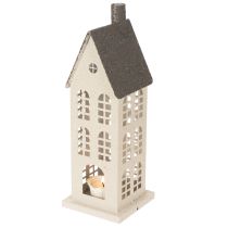 Artikel Dekohaus aus Metall 28cm Beige mit grauem Dach für Innenbereiche