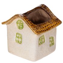 Artikel Keramik-Häuschen 11cm für Pflanzen und Dekoration in rustikalem Design