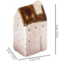 Artikel Dekohaus Set Keramik Miniatur Häuser 9 cm Braun 3 Stück