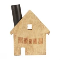Artikel Deko Haus Holz Deko Kerzenhalter Schwarz 10,5×3,5×13cm