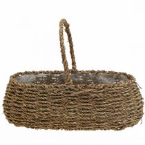Pflanzkorb mit Henkel Korb Blumenkorb L23/35cm 2er-Set