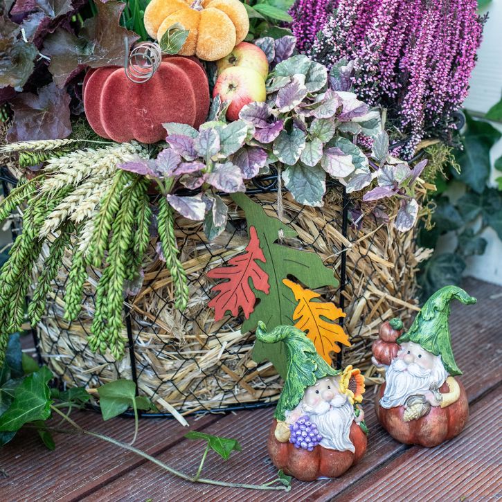 Herbst Deko Anhänger Holz Laubblätter Eichenblatt 17cm 6St
