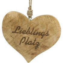 Herz aus Holz, Lieblingsplatz Schild, Dekoherz zum Hängen H13cm