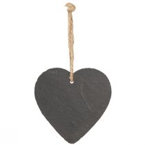 Artikel Herz aus Schiefer Schieferherz zum Hängen Schwarz 10cm 6St