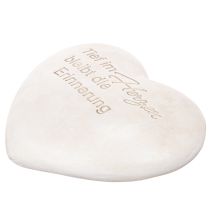 Artikel Grabdeko Herz Gedenkstein Polyresin 17x15 cm Grau mit Spruch