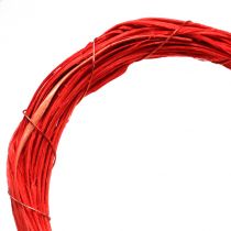 Herz aus Bast zum Hängen Rot 20cm 6St