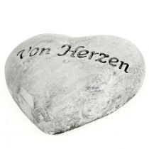Herz mit Schrift grau 5,5cm 6St