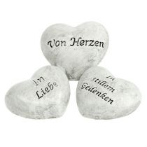 Artikel Herz mit Schrift grau 5,5cm 6St
