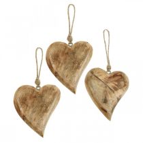 Holzherz Herzen aus Holz Dekoanhänger Mangoholz H14cm 3St