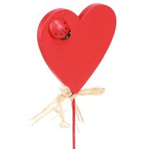 Artikel Herzstecker Holz Rot Deko Herzen Marienkäfer Charm DIY 6cm 16er Set