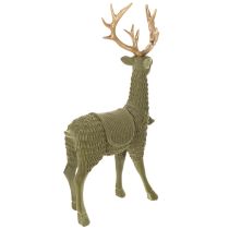 Artikel Dekofigur Hirsch mit grüner Beflockung und goldenem Geweih, 31 cm