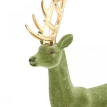 Deko Hirsch Dekofigur Deko-Rentier Beflockt Grün H37cm