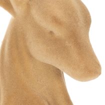 Artikel Beflockte Dekofigur Hirsch liegend mit goldfarbenem Geweih 58 cm hellbraun Kunststoff