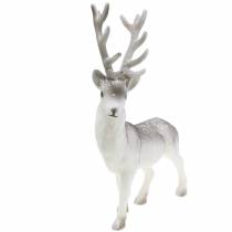 Deko Hirsch beflockt/beschneit 39cm