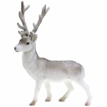 Artikel Deko Hirsch beflockt/beschneit 39cm