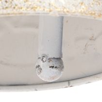 Artikel Weihnachtsglocke aus Metall mit Rentier-Motiv 26 cm Weiß Gold