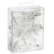 Artikel Hochzeitsanstecker transparent Silber 5cm - Anstecknadeln für Blumendekoration (50 Stück)