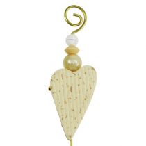 Hochzeitsanstecker mit Herz creme 12cm 16St