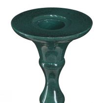 Artikel Hoher Kerzenständer Metall Grün Keramik Optik H38cm für stilvolle Raumgestaltung