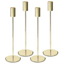 Artikel Eleganter Goldener Stabkerzenhalter aus Metall für Festliche Dekoration 27,5cm 4er Set