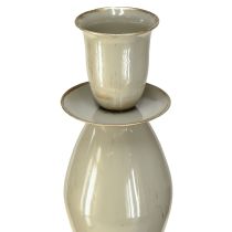 Artikel Hoher Stabkerzenhalter Grau Gold Metall Modern 51cm