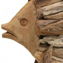 Artikel Holz Fisch Deko Groß, Deko Fisch stehend H50cm