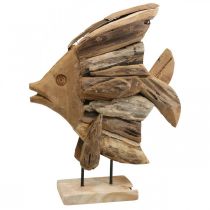 Artikel Holz Fisch Deko Groß, Deko Fisch stehend H50cm