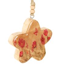 Artikel Holzanhänger Frühling Blumen Natur Pink Anhänger H9cm 4 St Deko