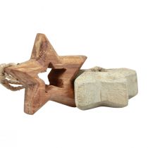 Holzanhänger Holzsterne Natur Christbaumschmuck Ø4,5cm 8St