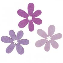 Artikel Holzblumen Streudeko Blüten Holz Lila/Violett/Rosa Ø4cm 72 St