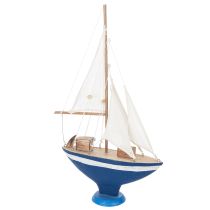 Artikel Maritime Segelboot-Dekoration aus Holz, 54 cm, Küstenflair für stilvolle Raumgestaltung
