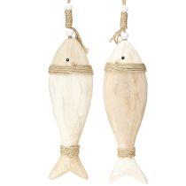 Artikel Holzfisch Deko maritim Anhänger Paulownia Holz 27cm 2St - Ideal für Floristen