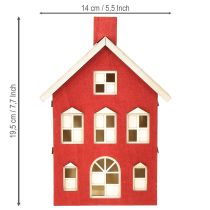 Artikel Holzhaus Deko Lichthaus Rotweiß Batteriebetrieben H19,5cm