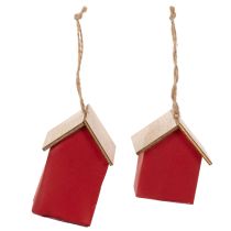 Artikel Hängedeko Holz-Häuser Rot 7cm Set 6 Stück Innenbereich